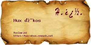 Hux Ákos névjegykártya